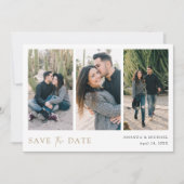 Eenvoudig Chic Custom Multi Photo Collage Wedding Save The Date (Voorkant)