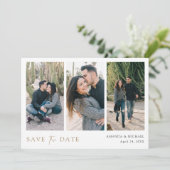 Eenvoudig Chic Custom Multi Photo Collage Wedding Save The Date (Staand voorkant)