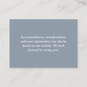 Eenvoudig Chic Dusty Blue QR Code Weddenschap Informatiekaartje (Achterkant)