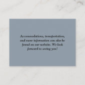 Eenvoudig Chic Dusty Blue QR Code Weddenschap Informatiekaartje (Achterkant)