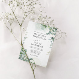 Eenvoudig Chic Eucalyptus Wash Gold Greenery Weddi Kaart