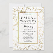 Eenvoudig chic faux goud wit marmer Vrijgezellenfe Kaart (Voorkant)