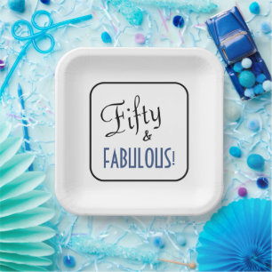 Eenvoudig Chic Fifty en fantastisch! verjaardagsfe Papieren Bordje