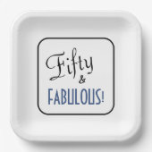 Eenvoudig Chic Fifty en fantastisch! verjaardagsfe Papieren Bordje (Voorkant)