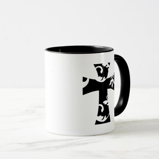 eenvoudig chic FLORAL CROSS | Mok (Voorkant rechts)