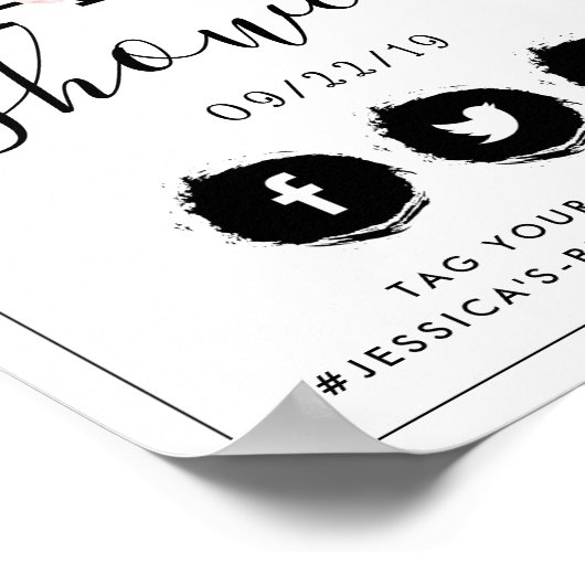 Eenvoudig Chic Floral Garden Baby shower Welkom Poster (Hoek)