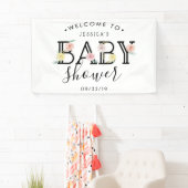 Eenvoudig Chic Floral Garden Baby shower Welkom Spandoek (Insitu)