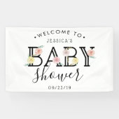 Eenvoudig Chic Floral Garden Baby shower Welkom Spandoek (Horizontaal)