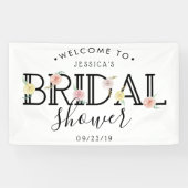 Eenvoudig Chic Floral Garden Vrijgezellenfeest Wel Spandoek (Horizontaal)