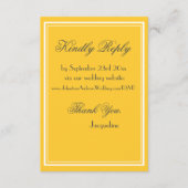 Eenvoudig Chic Geel Witte Rand Fancy Zwarte Script Informatiekaartje (Voorkant)