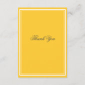 Eenvoudig Chic Geel Witte Rand Fancy Zwarte Script Informatiekaartje (Achterkant)