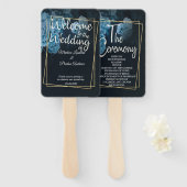 Eenvoudig Chic Gold Geometric Lijst Handwaaier (Voorkant en achterkant)