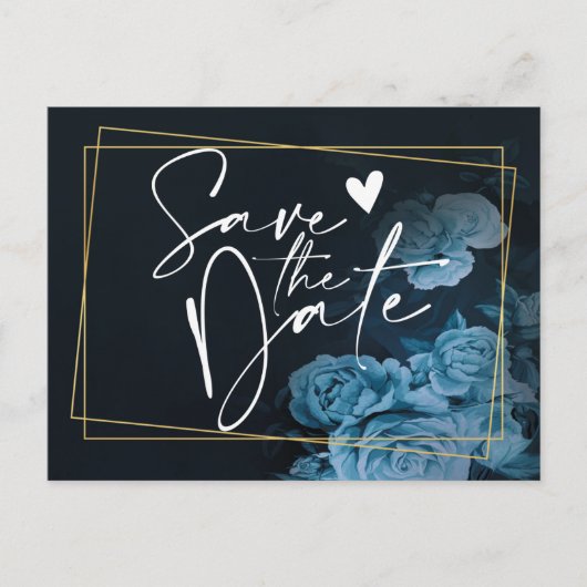 Eenvoudig Chic Gold Geometric Lijst Save the Date  Aankondigingskaart (Voorkant)