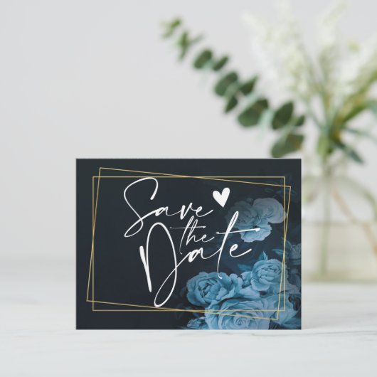 Eenvoudig Chic Gold Geometric Lijst Save the Date  Aankondigingskaart (Staand voorkant)