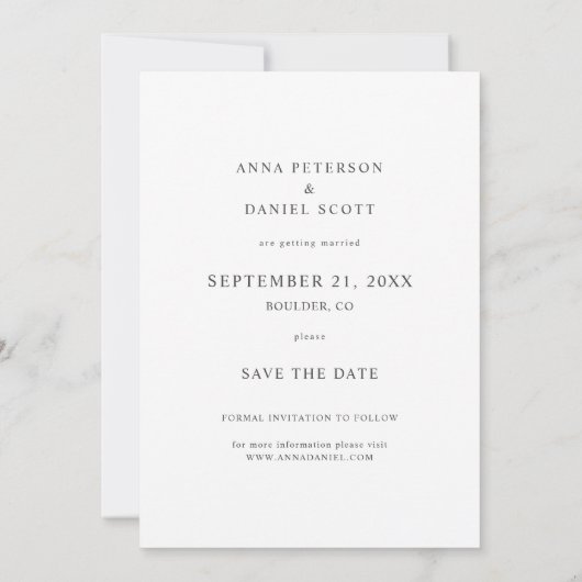 Eenvoudig Chic Gold Photo Weduwnaar Save the Date Kaart (Achterkant)