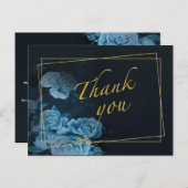 Eenvoudig Chic Gouden Geometrisch Frame  Bedankt P Briefkaart (Voorkant / Achterkant)