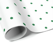 Eenvoudig Chic Green Polkadots patroon op wit Cadeaupapier (Rol Hoek)
