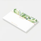 Eenvoudig Chic Greenery & Gold Foil Note Pad (Schuin)