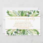 Eenvoudig Chic Greenery & Gold Housewarming Party Kaart (Voorkant)