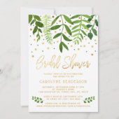 Eenvoudig Chic Greenery & Gold Vrijgezellenfeest Kaart (Voorkant)