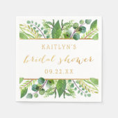 Eenvoudig Chic Greenery & Gold Vrijgezellenfeest Servet (Voorkant)