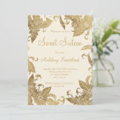 Eenvoudig chic ivory faux goudfolie, gezoet 16 kaart (Staand voorkant)