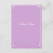 Eenvoudig Chic Mauve Lila Fancy Witte Script Detai Informatiekaartje (Achterkant)