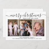 Eenvoudig Chic Merry Kerstmis 3 Foto Holiday Movem Aankondiging (Voorkant / Achterkant)