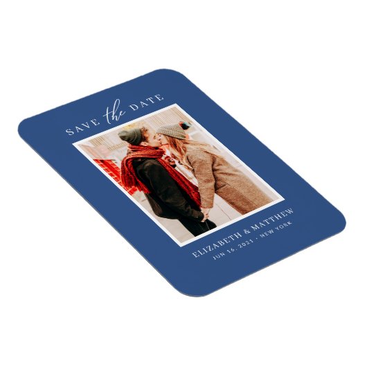 Eenvoudig Chic Minimalist Photo Wedding Magneet (Rechterzijde)