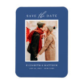 Eenvoudig Chic Minimalist Photo Wedding Magneet (Verticaal)