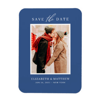 Eenvoudig Chic Minimalist Photo Wedding Magneet