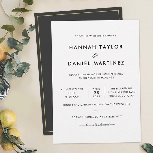 Eenvoudig chic-minimalistisch legant Gold Accent W Kaart