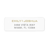 Eenvoudig Chic modern Elegant Gold Return-adres Etiket (Voorkant)