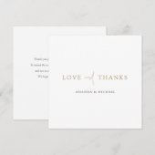 Eenvoudig Chic Modern Gold Love and Bedankt Weddin (Voorkant / Achterkant)