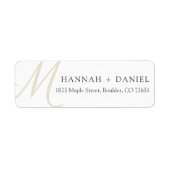 Eenvoudig Chic Modern Monogram Return Address Labe Etiket (Voorkant)