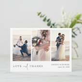 Eenvoudig Chic Modern Multi Photo Collage Wedding Bedankkaart (Staand voorkant)