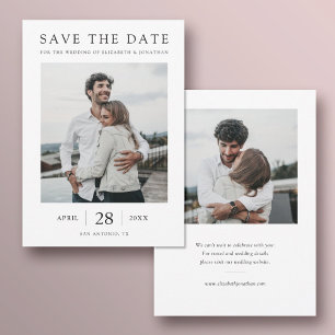 Eenvoudig Chic Modern Multi Photo Wedding Save The Date