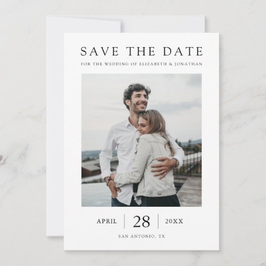 Eenvoudig Chic Modern Multi Photo Wedding Save The Date (Voorkant)