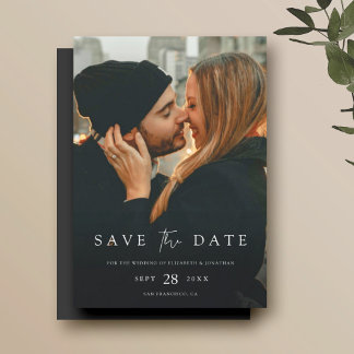 Eenvoudig Chic Modern Photo Wedding Save the Date Magnetische Uitnodiging