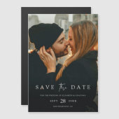 Eenvoudig Chic Modern Photo Wedding Save the Date Magnetische Uitnodiging (Voorkant / Achterkant)