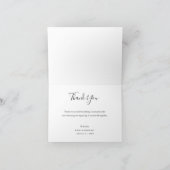 Eenvoudig Chic Modern Script Photo Weddenschap Bed Bedankkaart (Binnen)