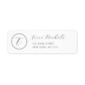 Eenvoudig Chic Monogram Return Address Label (Voorkant)