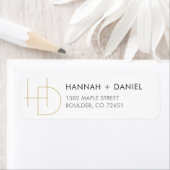 Eenvoudig Chic Monogram Weduwadres Etiket (Insitu)