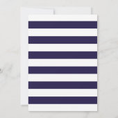 Eenvoudig Chic Navy Blauwe Witte Trouw Save The Da Kaart (Achterkant)