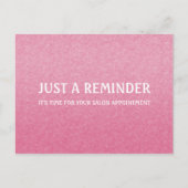 Eenvoudig Chic Pink Salon Appointinder Briefkaart (Voorkant)