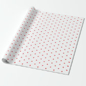 Eenvoudig Chic Rode Stippenpatroon Op Wit Cadeaupapier (Uitgerold)