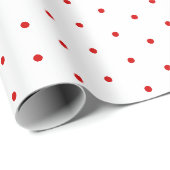 Eenvoudig Chic Rode Stippenpatroon Op Wit Cadeaupapier (Rol Hoek)