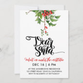 Eenvoudig Chic Rode Witte Kerstman Mistletoe Water Kaart (Voorkant)