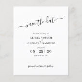 Eenvoudig chic script bruiloft save the date (Voorkant)