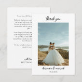 Eenvoudig Chic Script Foto Bedankkaart (Voorkant / Achterkant)